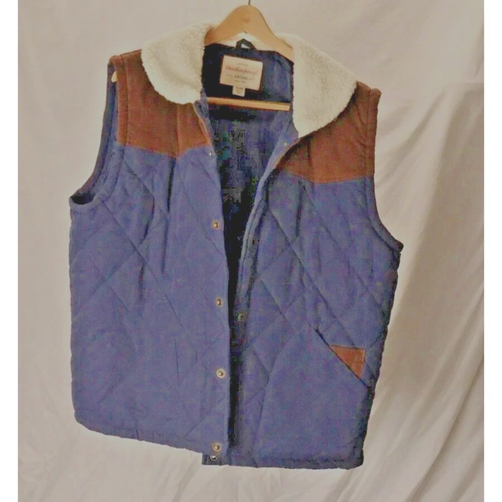 Original weatherproof vintage vest corduroy‎ quilted men's size xl blue brown